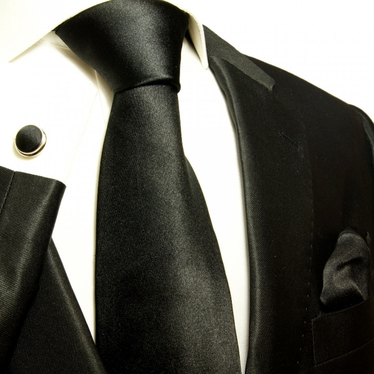 black necktie set 3pcs