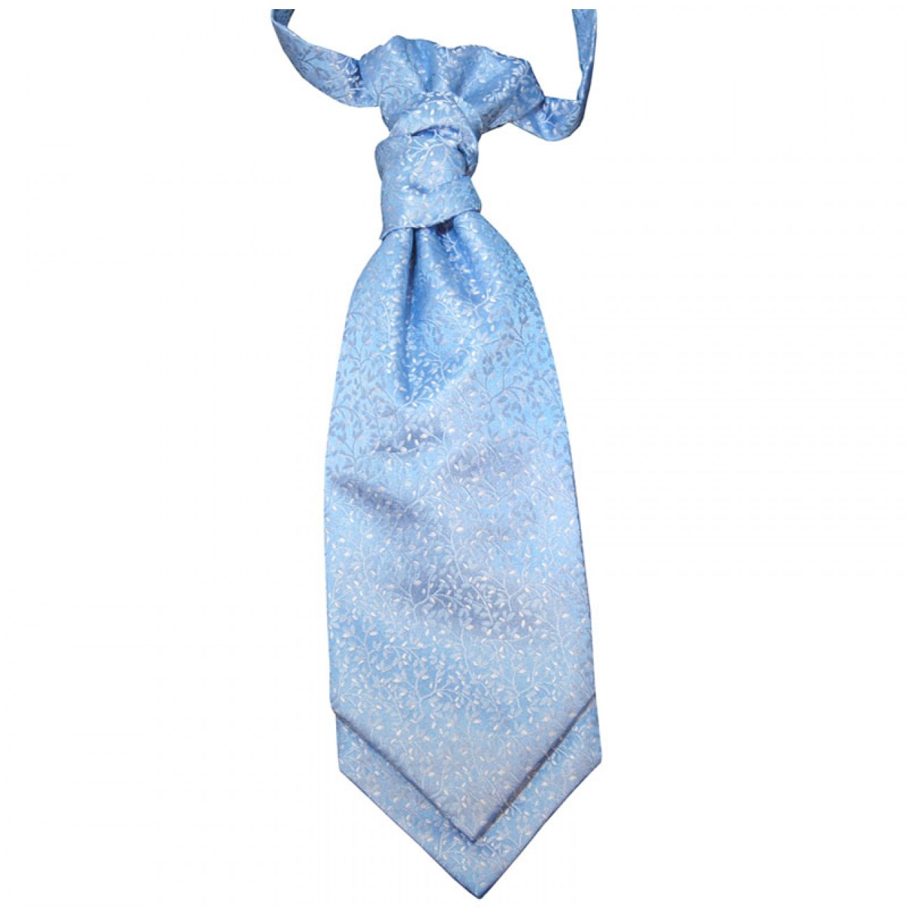 Ascot tie - cravat light blue floral