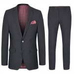 Mens suit anthracite | dress suit for men with AMF stitch