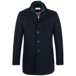 Men's winter wool coat navy blue - Wool coat slim fit