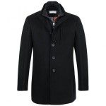 Men's winter wool coat black - Wool coat slim fit