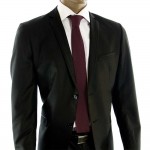 Paul Malone maroon red knit tie for men - SK3
